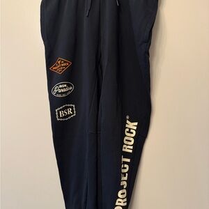 Under Armour Project Rock Pants Men XL Black Jogger Sweatpants Iron Paradise